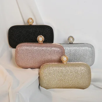 Новые клатчи, расшитые блестками, жемчужная сумочка для вечеринки, женские модные сумки, роскошные Банкетные клатчи, сумка на цепочке, золото, серебро