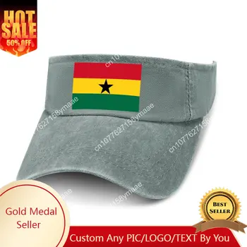 Солнцезащитный козырек с Флагом Ганы, Ковбойские Шляпы С Дырявым верхом, Мужские И Женские Кепки 