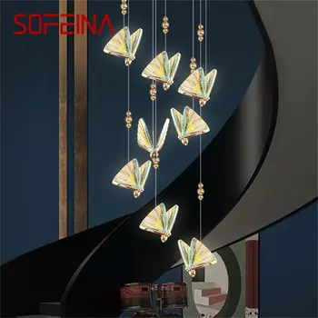 Люстра SOFEINA Nordic Butterfly, светильники, современные подвесные светильники, домашняя светодиодная подсветка для лестницы, прихожей