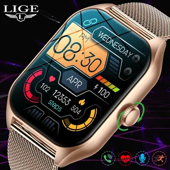 LIGE 2024 Модные смарт-часы с Bluetooth-вызовом, умные часы для мужчин и женщин, водонепроницаемый спортивный браслет-фитнес-трекер, мужской для IOS Android