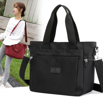 Нейлоновая сумка, Корейская сумка через плечо, винтажная женская сумка через плечо, водонепроницаемые повседневные сумки большой емкости, Универсальная женская сумка
