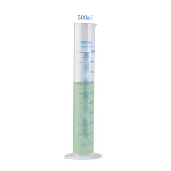 Прозрачный Белый пластиковый Градуированный цилиндр для измерения жидкости для лабораторных принадлежностей Лабораторные инструменты 500 мл