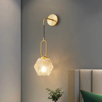 Современный настенный светильник из медного стекла FKL с золотым светом, роскошный Креатив для гостиной, на фоне телевизора, на стене, у прикроватной тумбочки в спальне, у прохода, настенный светильник