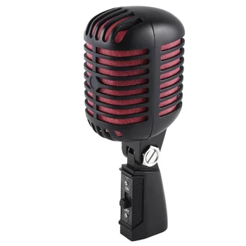 Профессиональный классический динамический вокальный микрофон в стиле ретро, металлический поворотный микрофон, для караоке вживую