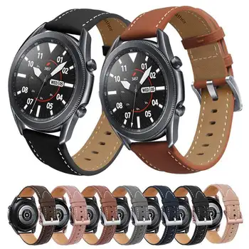 Кожаный ремешок для Samsung Galaxy Watch 3 41 45 мм Gear S3 Frontier Браслет 22 20 мм для Huawei Watch GT2 Сменный ремешок 46 мм