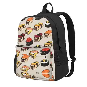 Школьная сумка Sushi Pug Большой емкости Рюкзак для ноутбука 15 дюймов Pug Sushi