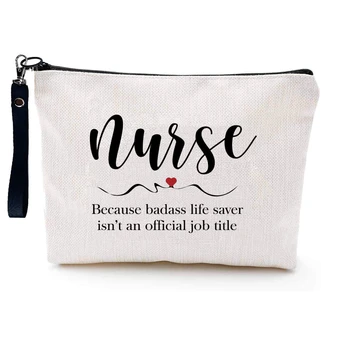 Подарок медсестре Лучшая косметичка медсестры в истории, дорожная сумка, подарки для студентов школы медсестер, подарки для практикующих медсестер, подарки для женщин, Неделя медсестер