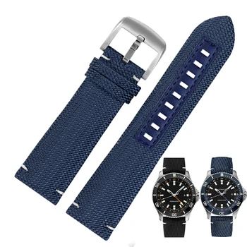 22 мм Нейлоновый Кожаный ремешок для часов Citizen Omega Seiko Mido M026.629/430 Ocean M042.430 Водонепроницаемый Холщовый Ремешок Для часов Черный Синий