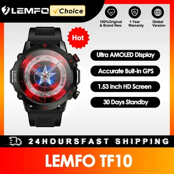 LEMFO AMOLED Смарт-часы Мужские 2023 Bluetooth Call Smartwatch Спортивные Водонепроницаемые уличные 1,53-дюймовый экран 360 * 360 HD 30 дней в режиме ожидания