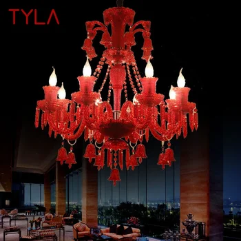 Подвесной светильник из хрусталя в роскошном стиле TYLA, Европейская лампа-свеча, Художественная гостиная, Ресторан, спальня, Вилла, люстра