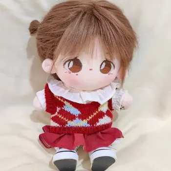 Милая кукла, одежда в футболке, Аксессуары для мини-кукол, мини-одежда, хлопковая кукла с украшением в виде обуви, кукла в красной юбке