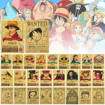 Аниме Памятная Монета One Piece Wanted Маленькая Карточка 27 Комплектов Акриловой Оболочки Дополнительная Коллекционная Пластиковая Карточка Монета