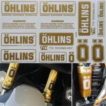 Матово-золотая Прозрачная Наклейка на амортизатор OHLINS Модификация мотоцикла, Водонепроницаемая Декоративная Цветная пленка для амортизатора
