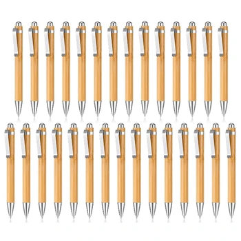 Бамбуковые ручки для гравировки, набор деревянных выдвижных бамбуковых ручек с дополнительной заправкой черными чернилами, шариковая ручка для ведения дневника
