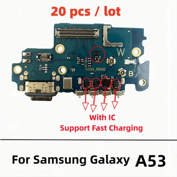 20 шт./лот USB зарядное устройство док-станция Разъем платы Зарядный порт Гибкий кабель для Samsung A53 5G A536 A536B