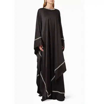 Выпускное платье с круглым вырезом, длинные рукава, вечернее платье длиной до пола, женские вечерние платья для свадебной вечеринки, Аравия