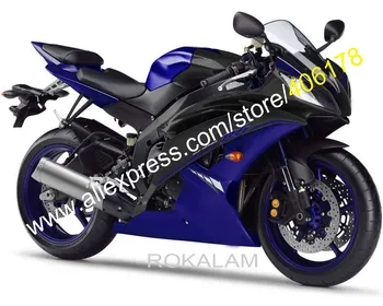 Для Yamaha YZF-R6 2008 2009 2010 2011 2014 2015 2016 YZF R6 YZF600 YZFR6 Синий черный комплект обтекателя (литье под давлением)