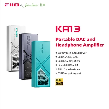 Портативный ЦАП-усилитель FiiO/JadeAudio KA13 Dual CS43131 для IOS/Android с балансным выходом 3,5 мм и 4,4 мм, высокой мощностью 550 МВт