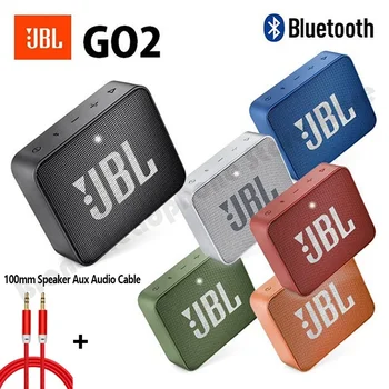 Динамик JBL GO 2 Bluetooth, Беспроводной сабвуфер, звуковая панель, водонепроницаемые портативные колонки, звуковая коробка Bluetooth GO2 с аудиокабелем Aux