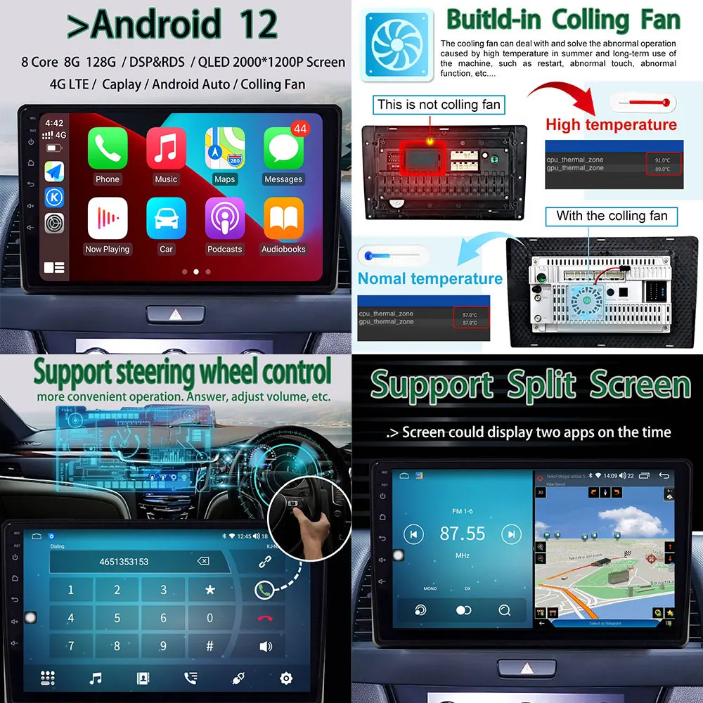 Android 13 Автомобильный Мультимедийный Плеер GPS Навигация Для Toyota Corolla E140 E150 2006 2007-2013 Стерео Радио 4G Lte WIFI 2 Din DVD - 1