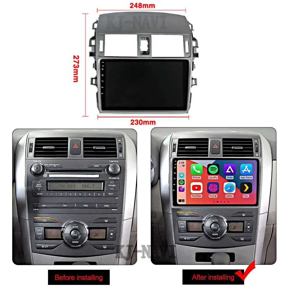 Android 13 Автомобильный Мультимедийный Плеер GPS Навигация Для Toyota Corolla E140 E150 2006 2007-2013 Стерео Радио 4G Lte WIFI 2 Din DVD - 5