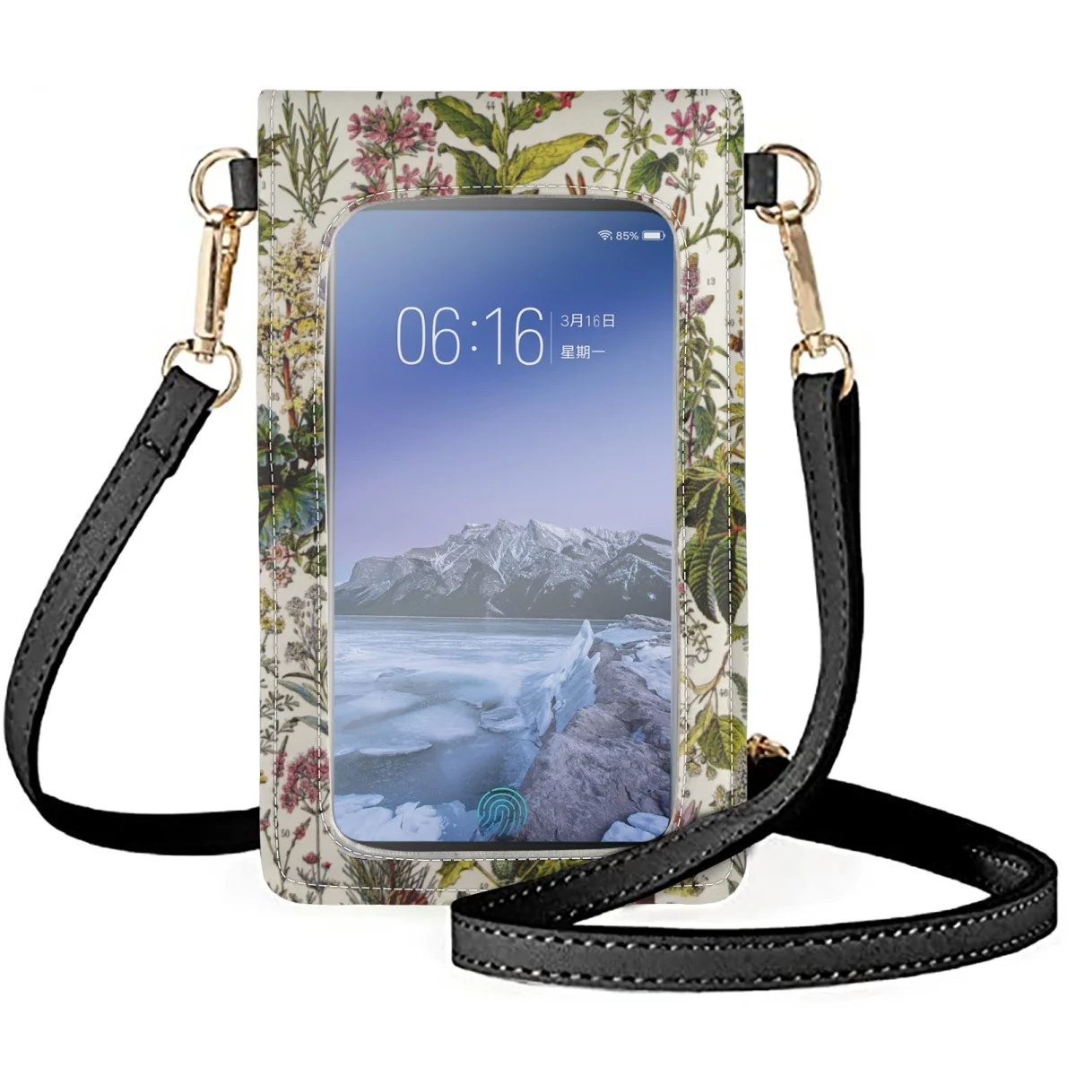 FORUDESIGNS Рисует цветочные композиции, сумки для мобильных телефонов, сумка на одно плечо, дизайн с несколькими карманами, украшение косметички для мобильного телефона - 1