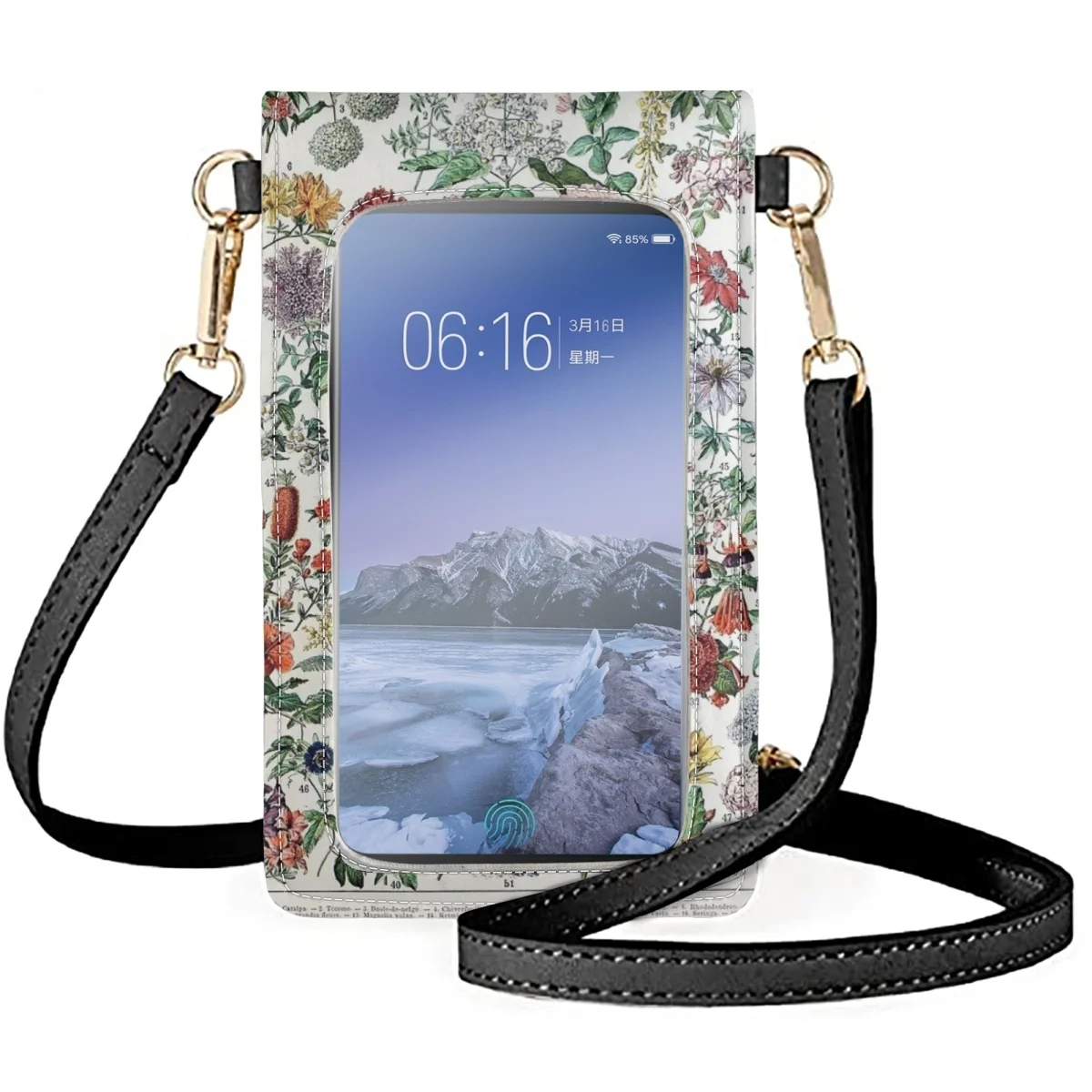 FORUDESIGNS Рисует цветочные композиции, сумки для мобильных телефонов, сумка на одно плечо, дизайн с несколькими карманами, украшение косметички для мобильного телефона - 3