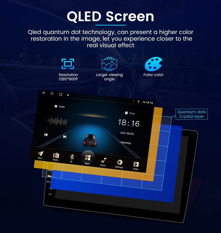 QLED Android 12 Автомобильный Радиоприемник GPS С Экраном Для Hyundai i10 2014 2015 2016 2017 Автонавигационный Плеер Беспроводной Carplay DSP 2Din - 2