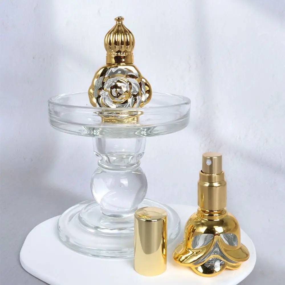 Бутылка с рулоном из золотого стекла, мини-флакон для классификации путешествий с гальваническим покрытием, Многоразовый флакон с роликом для эфирного масла, женский - 5