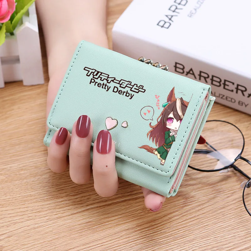Женский кошелек Pretty Derby Cute Anime с коротким дизайном, кошельки для монет, держатель кредитной карты ID - 4