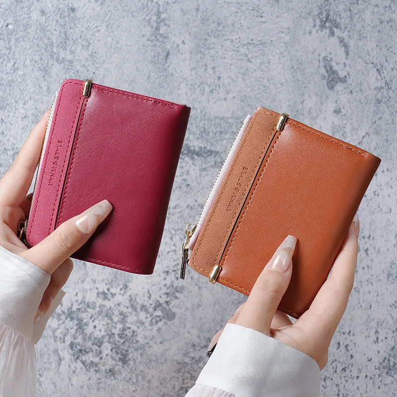 Короткая женская сумочка на молнии, простой и вместительный кошелек для монет, женская сумочка с зажимом для бумажника, сумка для сертификатов - 3