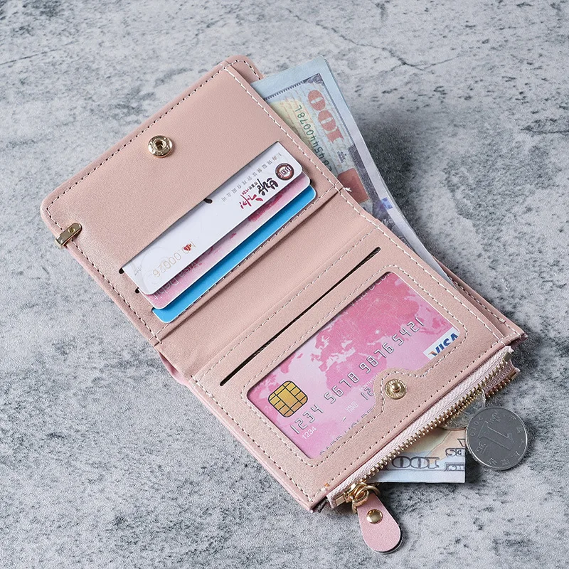 Короткая женская сумочка на молнии, простой и вместительный кошелек для монет, женская сумочка с зажимом для бумажника, сумка для сертификатов - 4
