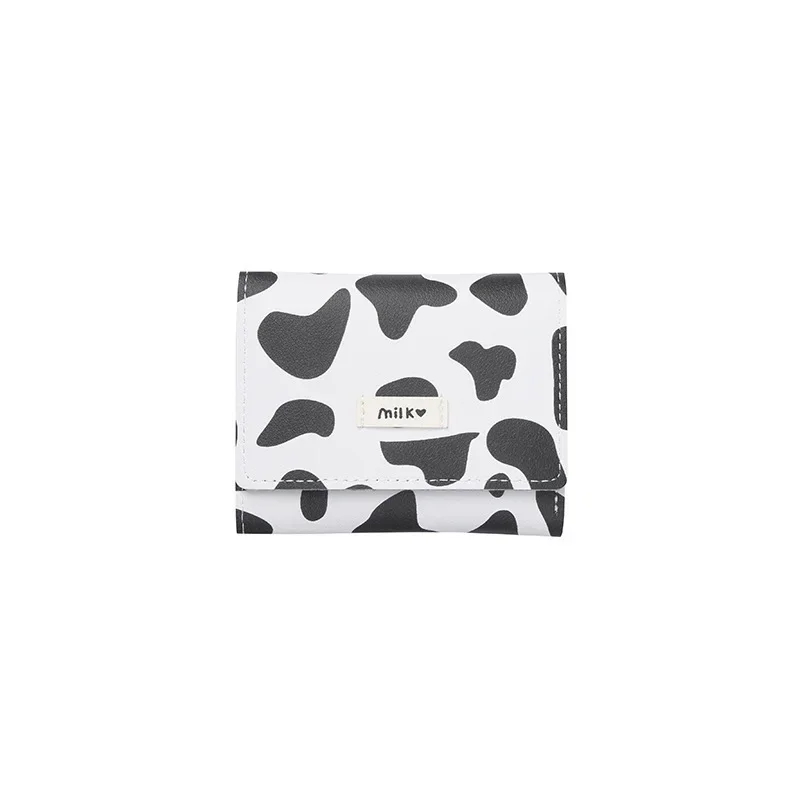 Новый Студенческий Портативный Короткий карманный кошелек с несколькими картами, Милый Мини-зажим для денег, Трехкратная сумка для коровьих карт для девочек - 4
