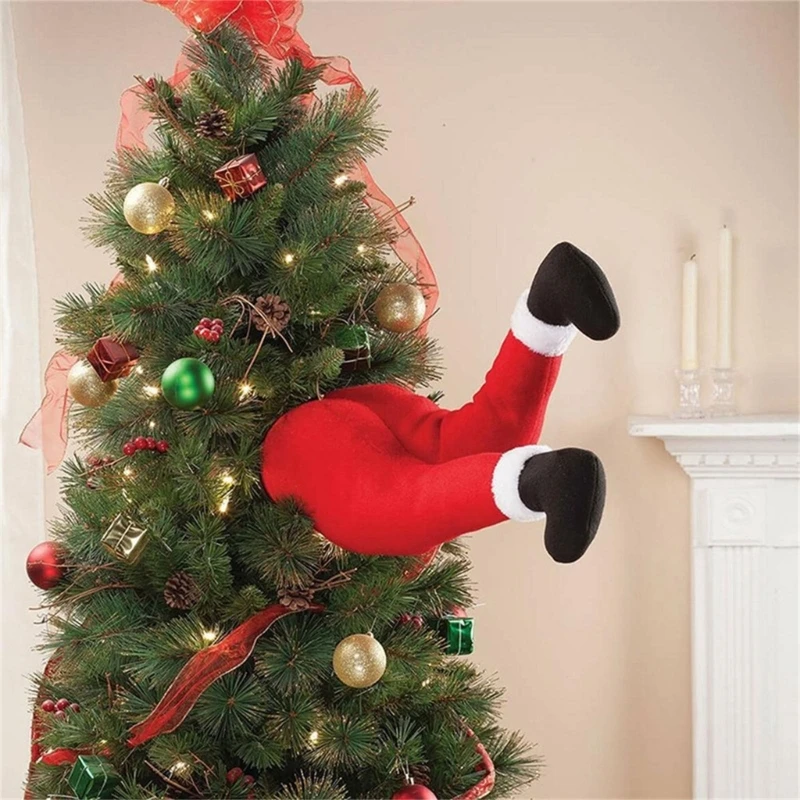Ножки Санта-Клауса Игривое украшение на елку Праздничное украшение на ножки для рождественских праздников Подвесные украшения для Рождественской елки - 2