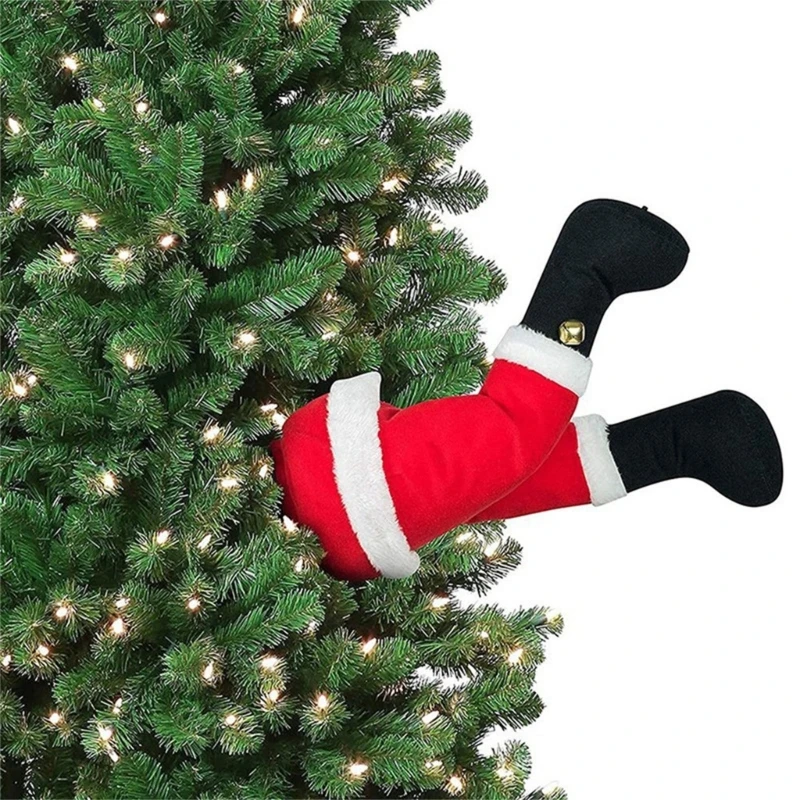 Ножки Санта-Клауса Игривое украшение на елку Праздничное украшение на ножки для рождественских праздников Подвесные украшения для Рождественской елки - 4