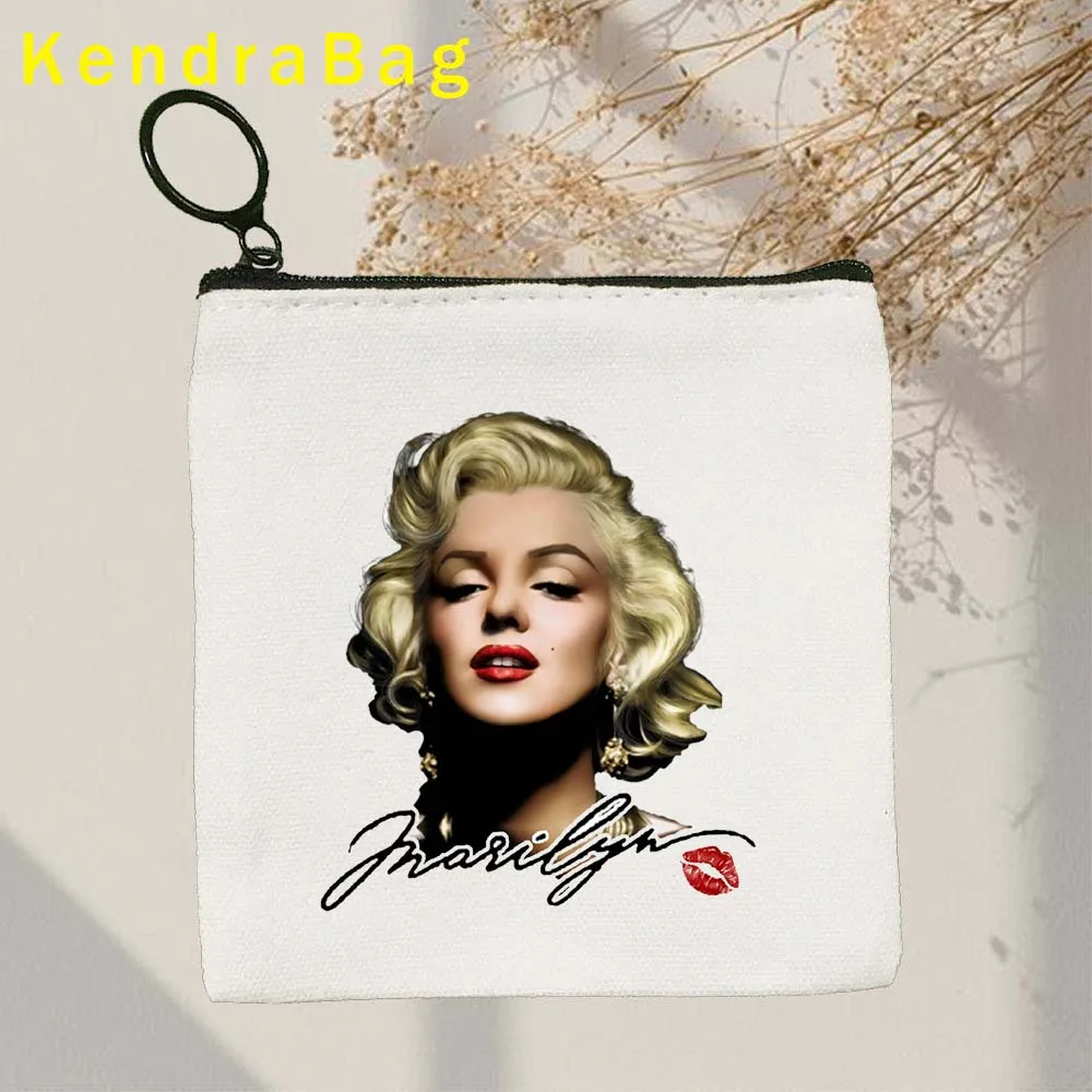Поцелуй в стиле поп-арт Энди Уорхол Мэрилин Монро Губы с жевательной резинкой Кошелек для ключей Холщовые сумки для хранения Хлопчатобумажных карточек Кошелек на молнии Подарки - 1