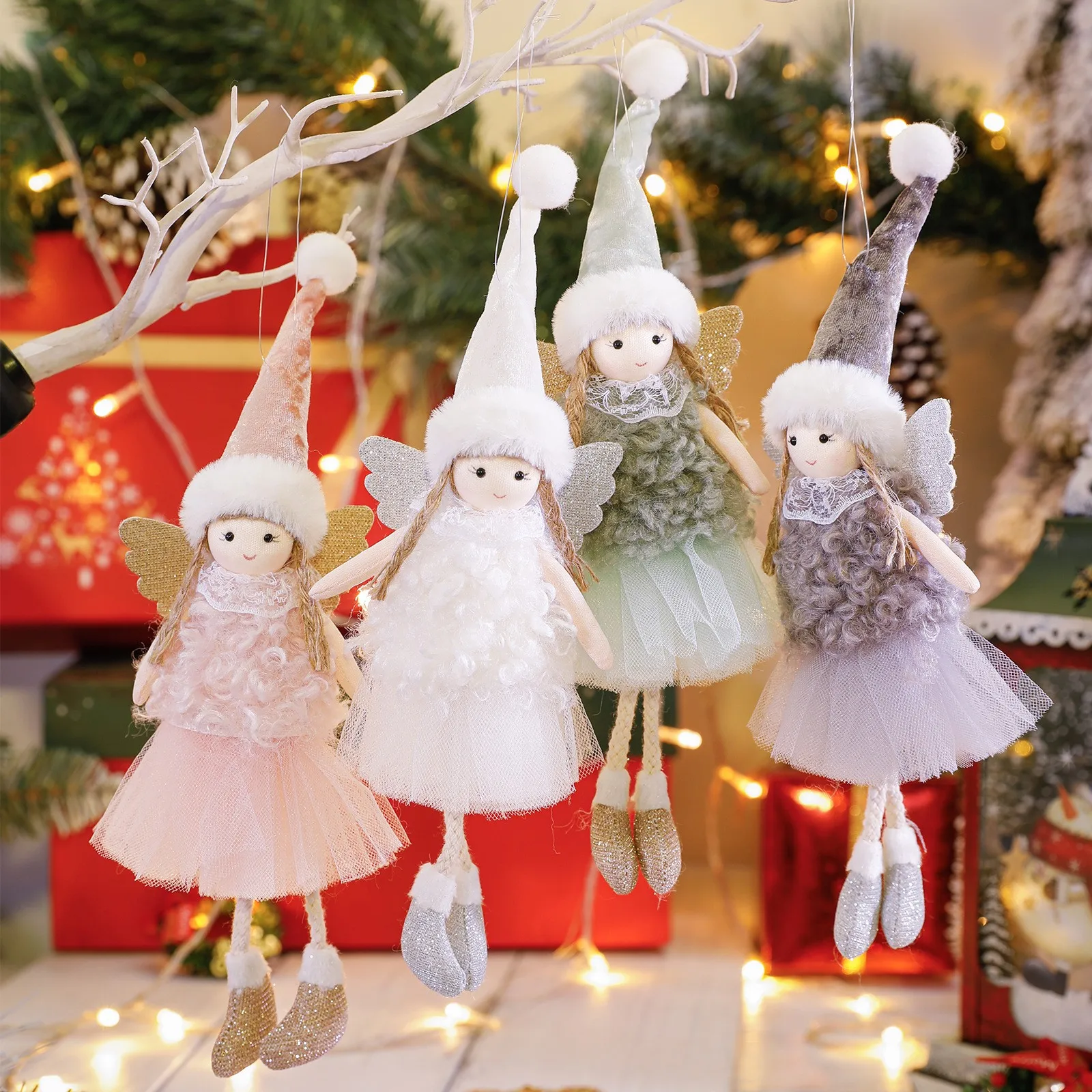 Рождественские куклы-ангелы, Рождественские украшения, Рождественская Елка, Подвесные украшения, Плюшевая подвеска для девочки-Ангела, Рождественские Подарки для детей на Новый Год - 1