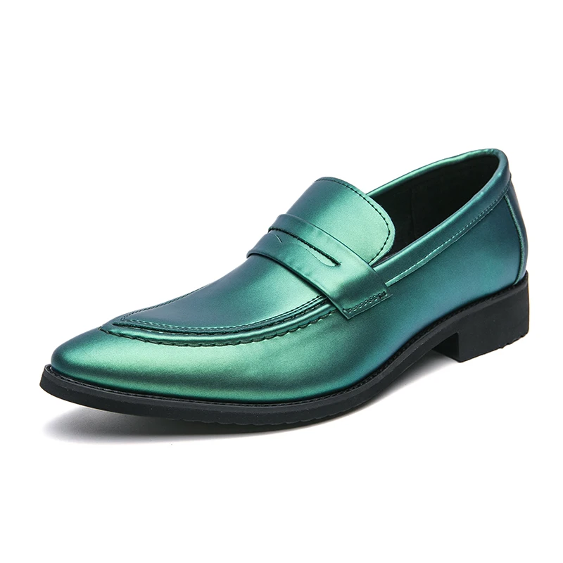 Роскошная мужская кожаная обувь Модные туфли на плоской подошве с острым носком, Удобная свадебная модельная обувь, Банкетная деловая обувь - 5