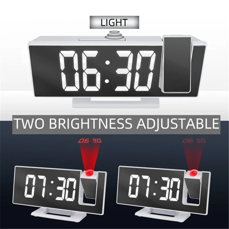 Светодиодный цифровой будильник Проекционные часы Проектор Потолочные часы с подсветкой дисплея времени и температуры Часы повтора для дома - 2
