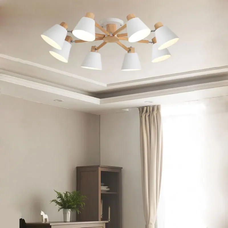 Скандинавская люстра Настольная лампа в гостиной Современный минималистичный потолочный светильник для спальни, столовой, светильник для поверхностного монтажа - 1