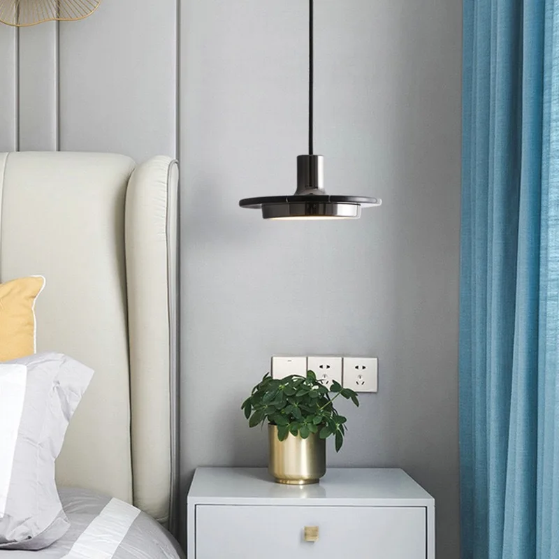 Скандинавское мраморное украшение для дома Подвесная лампа для спальни со светодиодной подсветкой, Прикроватная тумбочка для кухни, Коридор, фойе, Потолочные люстры для прохода - 2