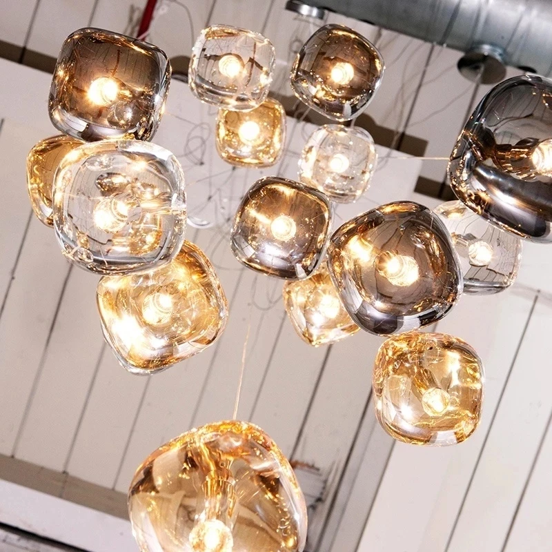 Современная хрустальная светодиодная художественная люстра для лестницы, гостиной, подвесные светильники с длинным хрустальным шаром, островные светильники для кухни в помещении - 1