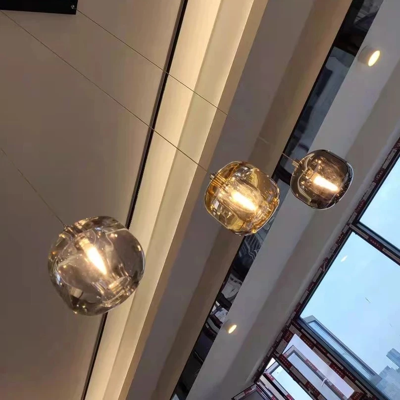 Современная хрустальная светодиодная художественная люстра для лестницы, гостиной, подвесные светильники с длинным хрустальным шаром, островные светильники для кухни в помещении - 4