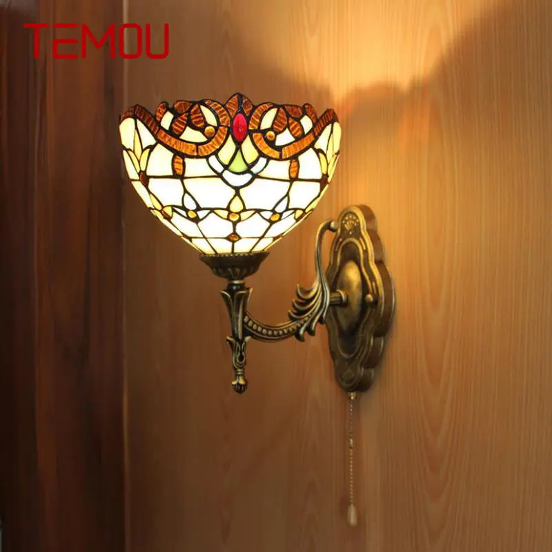 Современный настенный светильник Tiffany, светодиодный Внутри, Креативный Стеклянный светильник-бра для дома, гостиной, спальни, Коридора - 0