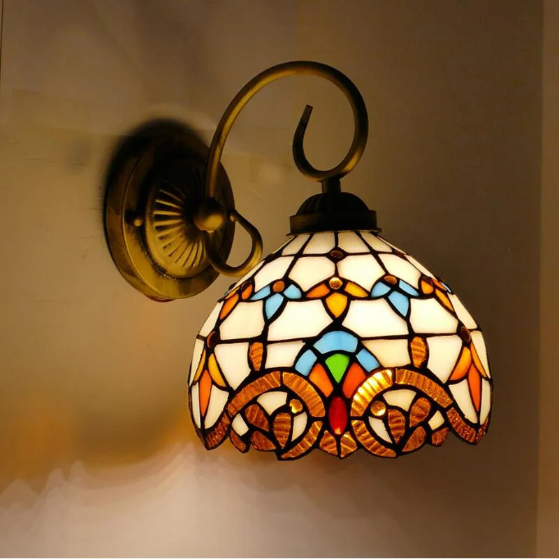 Современный настенный светильник Tiffany, светодиодный Внутри, Креативный Стеклянный светильник-бра для дома, гостиной, спальни, Коридора - 2
