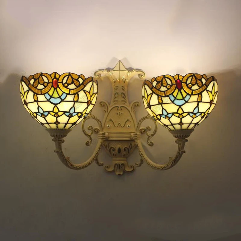 Современный настенный светильник Tiffany, светодиодный Внутри, Креативный Стеклянный светильник-бра для дома, гостиной, спальни, Коридора - 3
