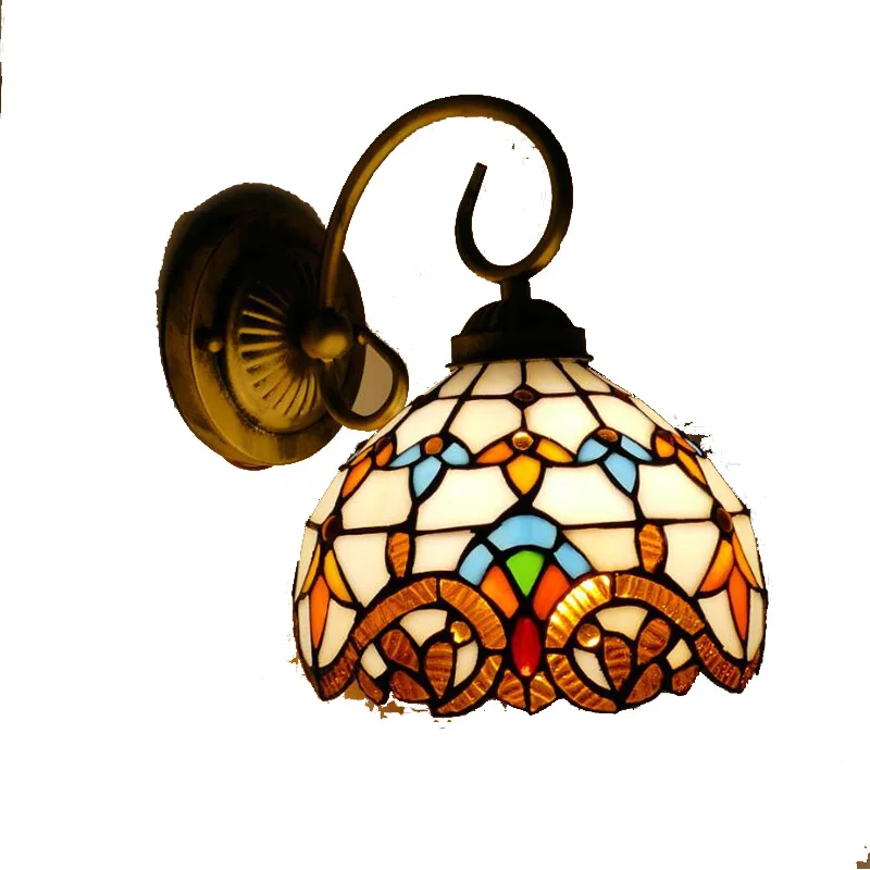 Современный настенный светильник Tiffany, светодиодный Внутри, Креативный Стеклянный светильник-бра для дома, гостиной, спальни, Коридора - 4