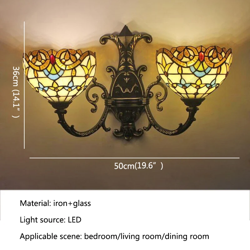 Современный настенный светильник Tiffany, светодиодный Внутри, Креативный Стеклянный светильник-бра для дома, гостиной, спальни, Коридора - 5