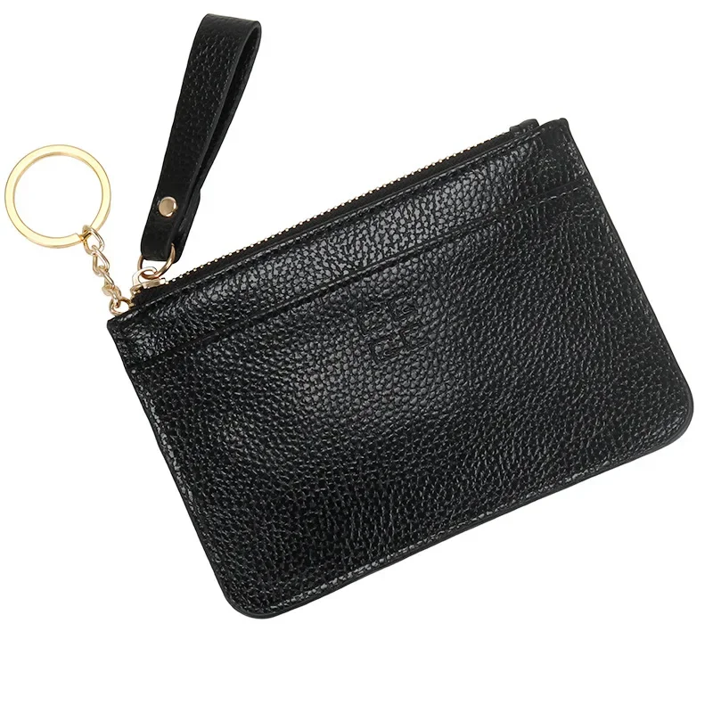 Текстурный кошелек для монет, женская мини-сумочка из мягкой кожи, новая сумка для водительских удостоверений, ультратонкая сумка для монет на молнии, сумка для ключей - 4