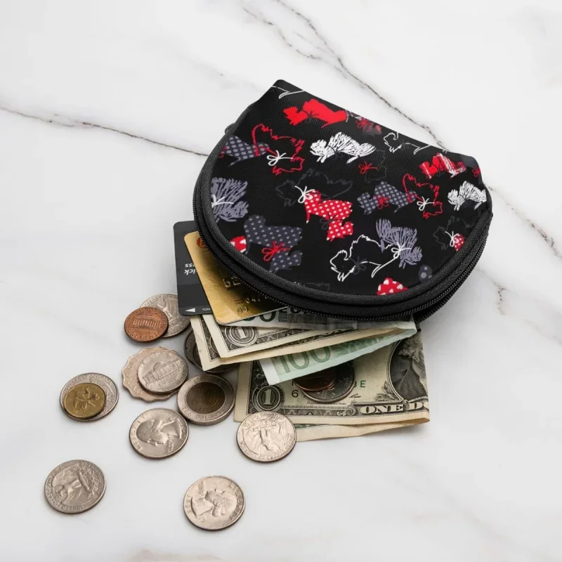 Ткань Портмоне с принтом Вести'а, мультяшный Женский кошелек для денег, Мини-милый кошелек для девочек с животными на молнии, USB-кабель, кошельки для ключей - 2